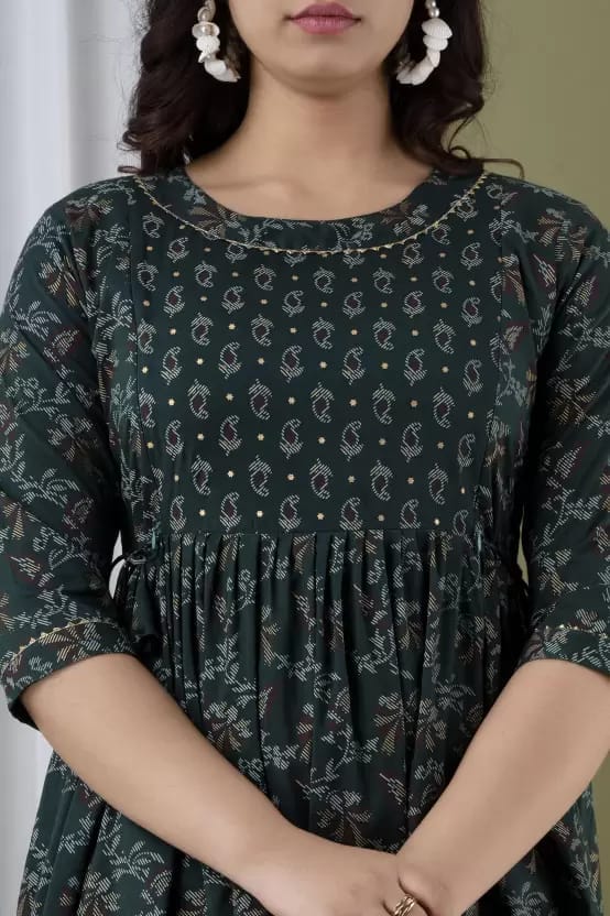 PALANI-HUB Women Maternity/Nursing Nighty (Dark Green)