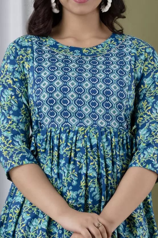 PALANI-HUB Women Maternity/Nursing Nighty (Light Blue)