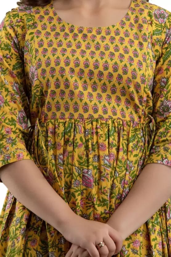 PALANI-HUB Women Maternity/Nursing Nighty (Yellow)