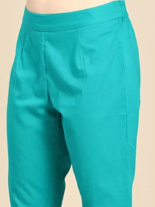 PALANI-HUB Women Viscose Rayon Kurta and Trousers Set-Blue