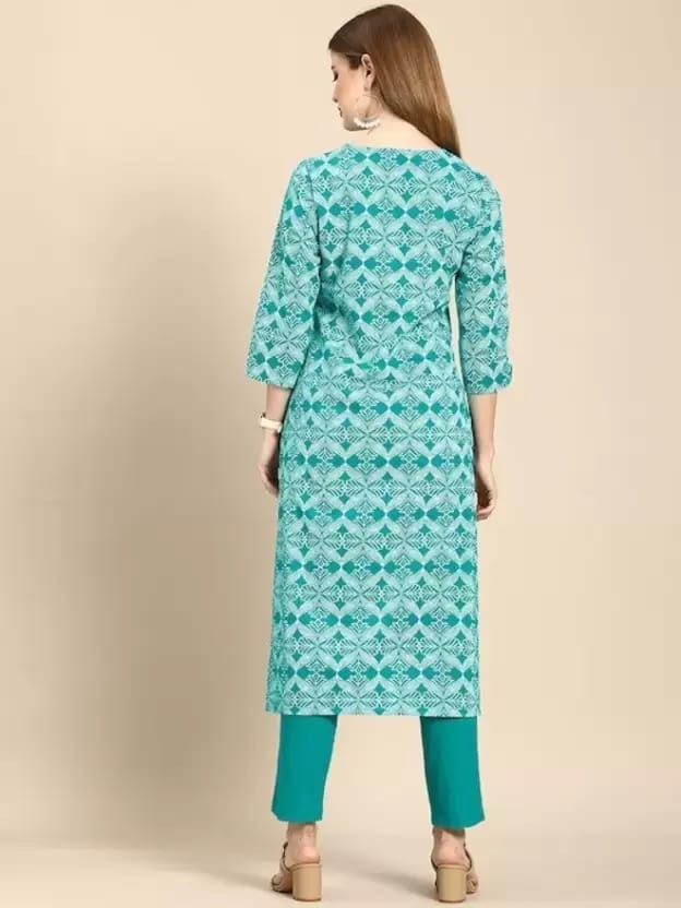 PALANI-HUB Women Viscose Rayon Kurta and Trousers Set-Blue