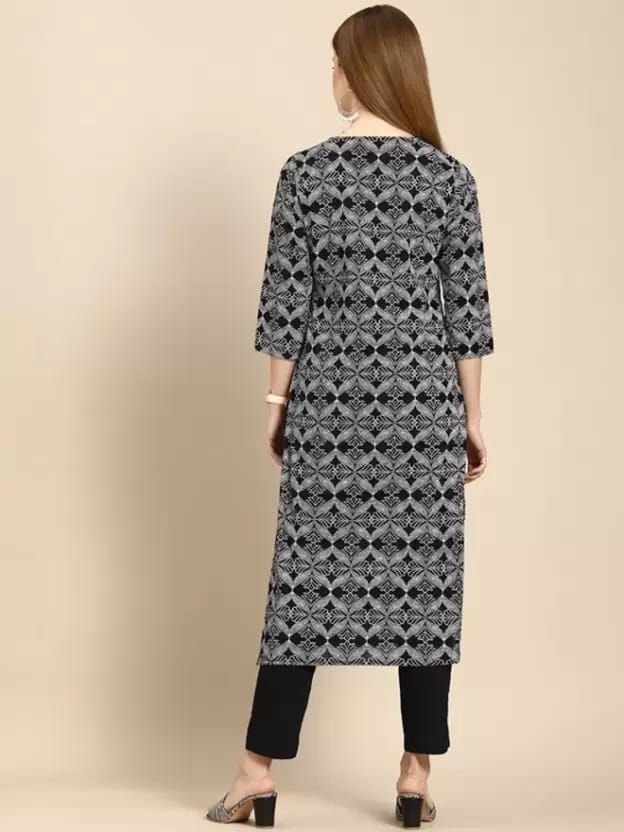 PALANI-HUB Women Viscose Rayon Kurta and Trousers Set-Black