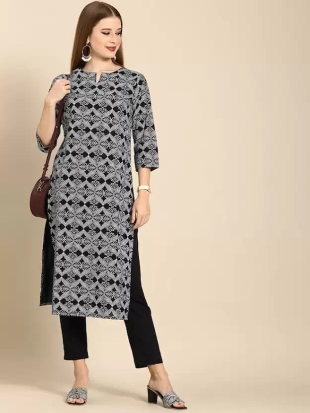 PALANI-HUB Women Viscose Rayon Kurta and Trousers Set-Black