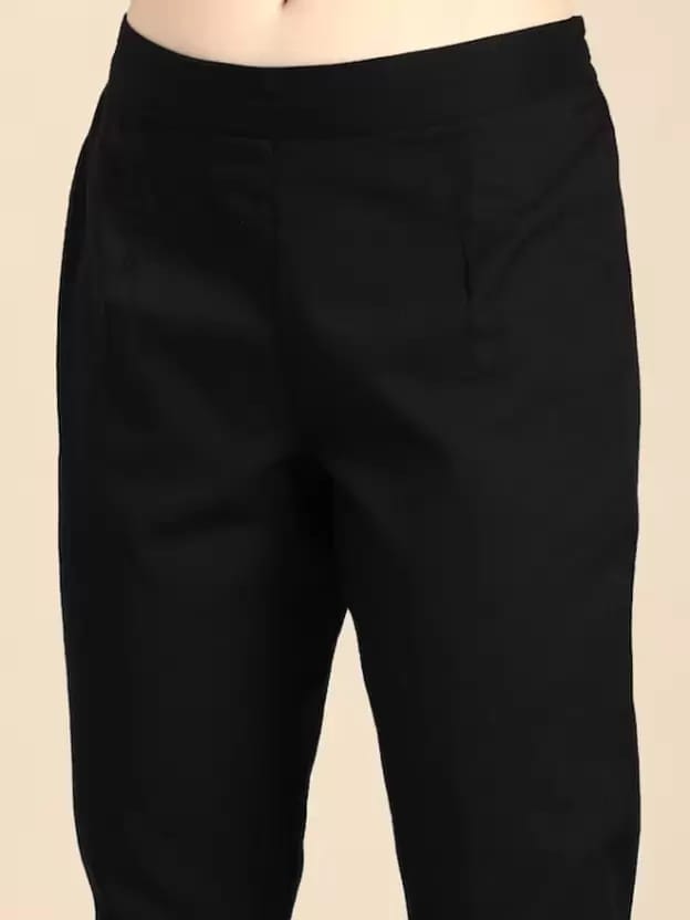 PALANI-HUB Women Viscose Rayon Kurta and Trousers Set-Black