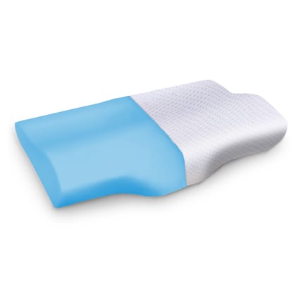 Sleepsia Gel Memory Foam Pillow - Contour Cervical Pillow for Neck & Shoulder Pain - Orthopedic Pillow for Neck Support, Neck Cervical Sleeping Pillows for Side & Back Sleepers (White)