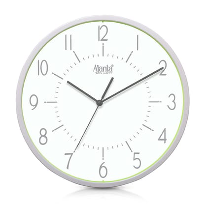 Ajanta Quartz Real Silent Sweep Movement Designer Clock Wall Clock Green(Plastic, 118Wx118Lx16H Inches)