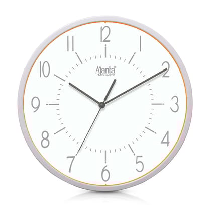 Ajanta Quartz Real Silent Sweep Movement Designer Clock Wall Clock(Plastic, 118Wx118Lx118H Inches, White)