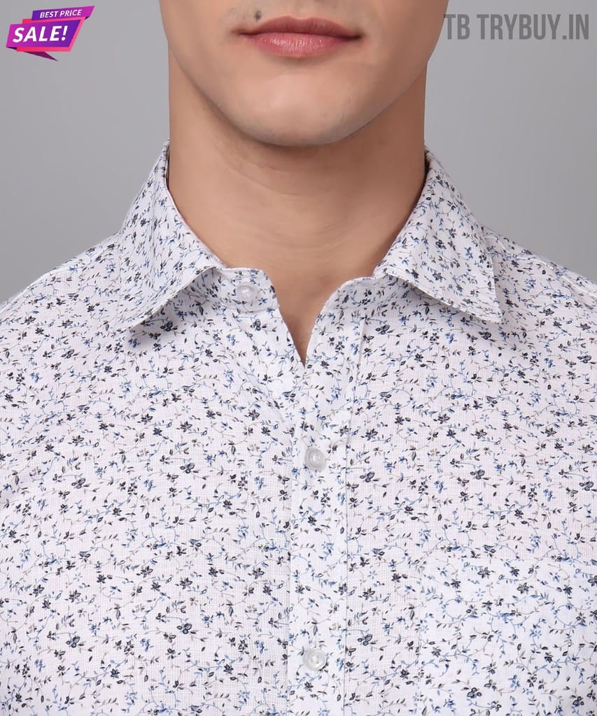 Men's Printed Shirt | Cotton Linen