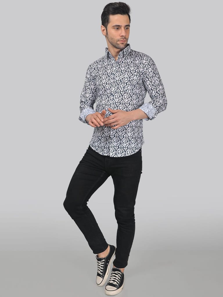 Edgy-glam Men's Printed Shirt