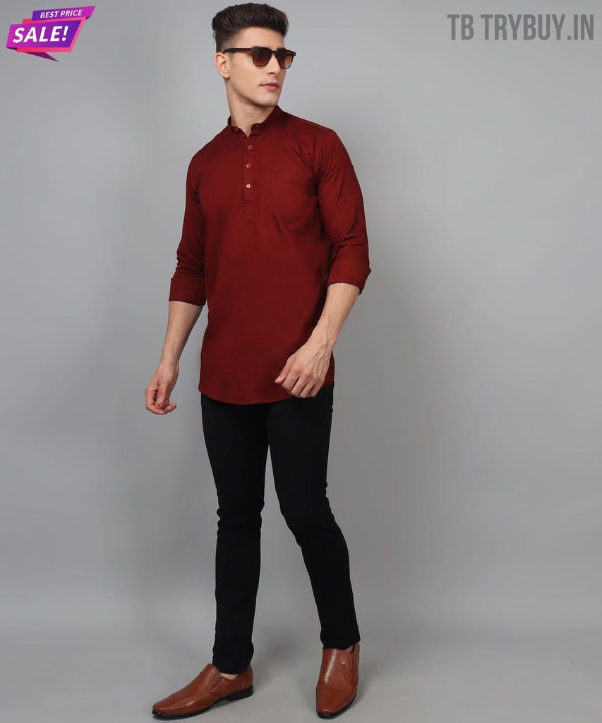 Maroon Ethnic Kurta for Men