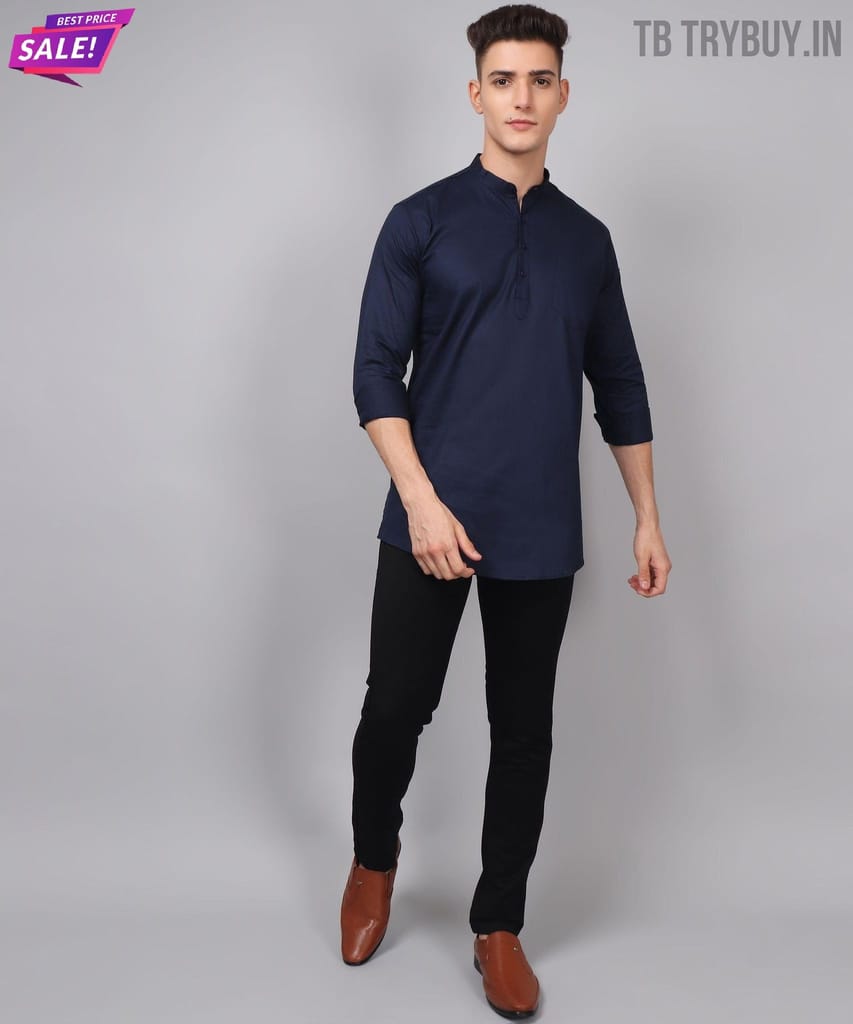 Ethnic Navy Blue Kurta for Men