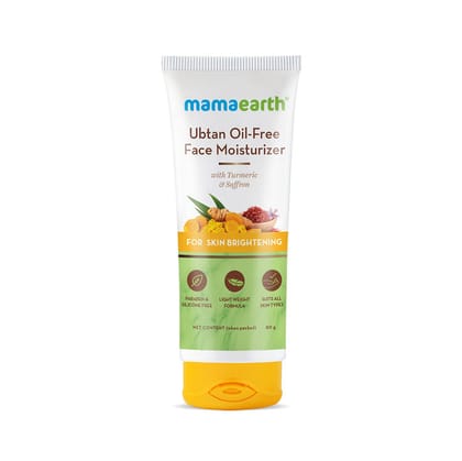 Mamaearth Ubtan Oil-Free Face Moisturizer With Turmeric & Saffron For Skin Brightening (80g)