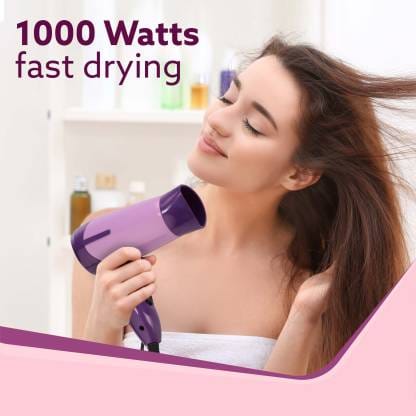 AGARO Prima Hair Dryer with Copper Motor, 2 Speed & Temperature Settings, Hair Dryer  (1000 W, Purple)