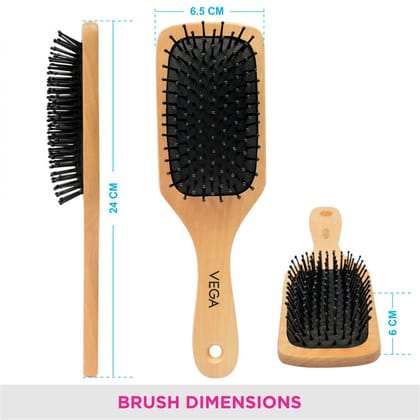 VEGA Wooden Bristle Paddle Brush - (E2-PBS)