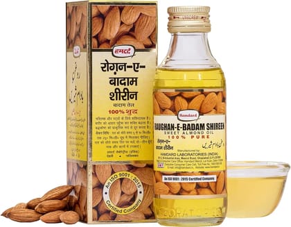 Hamdard RAUGHAN-E-BADAM SHIREEN Sweet Almond Oil for Body, Skin & Hair (100 ml)