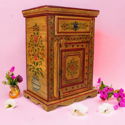 Wooden Handpainted Side Entryway Table Wooden Bedside Table Traditional Chest of Drawer Side Table for Living Room Wooden Handpainted Side Entryway Table Wooden Bedside Table Traditional Chest of Drawer Side Table for Living Room