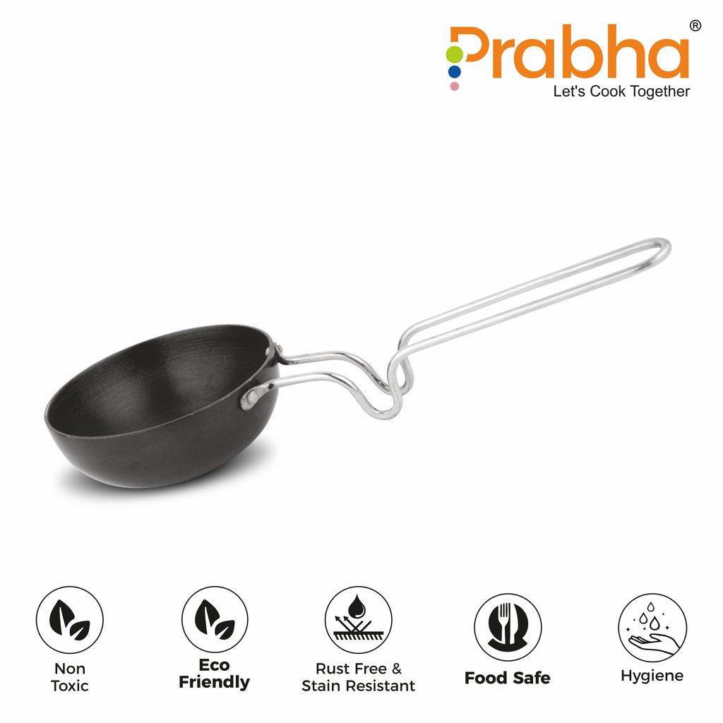 Presto Hard Anodised Tadkapan With Steel Handle For Dal Tadka Frying, Daal, Saag, Kadhi | 10 cm