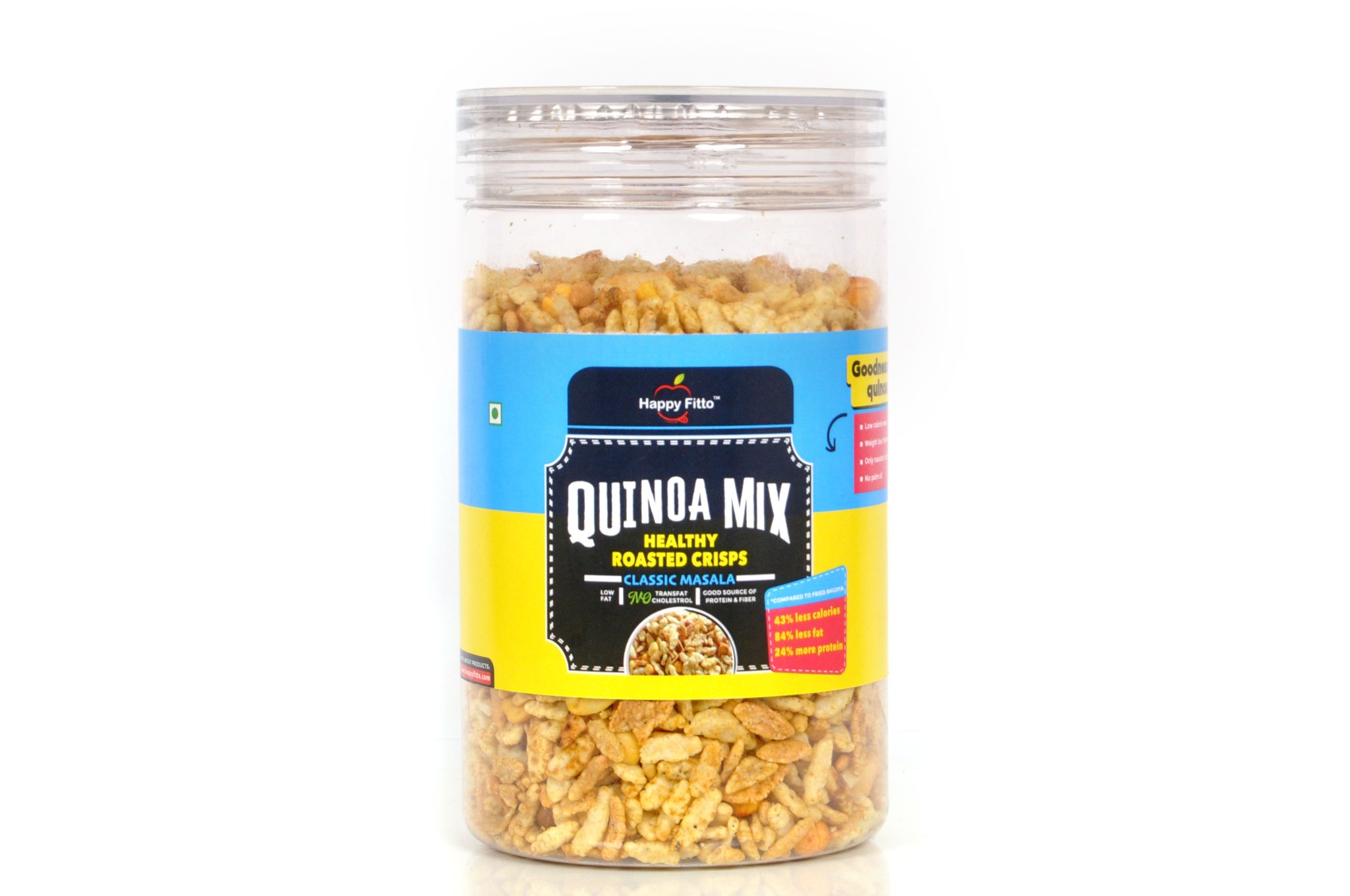 Happy Fitto Quinoa Mix (Masala) | Roasted, Healthy, High Protein, Low Fat, Cholesterol-Free | 200g