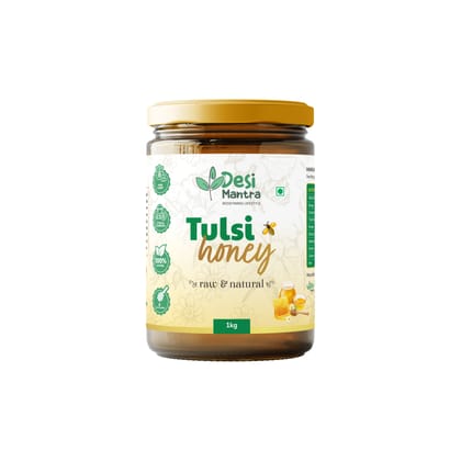 Desi Mantra's Pure Vann Tulsi Honey | 1 Kg | Glass Jar