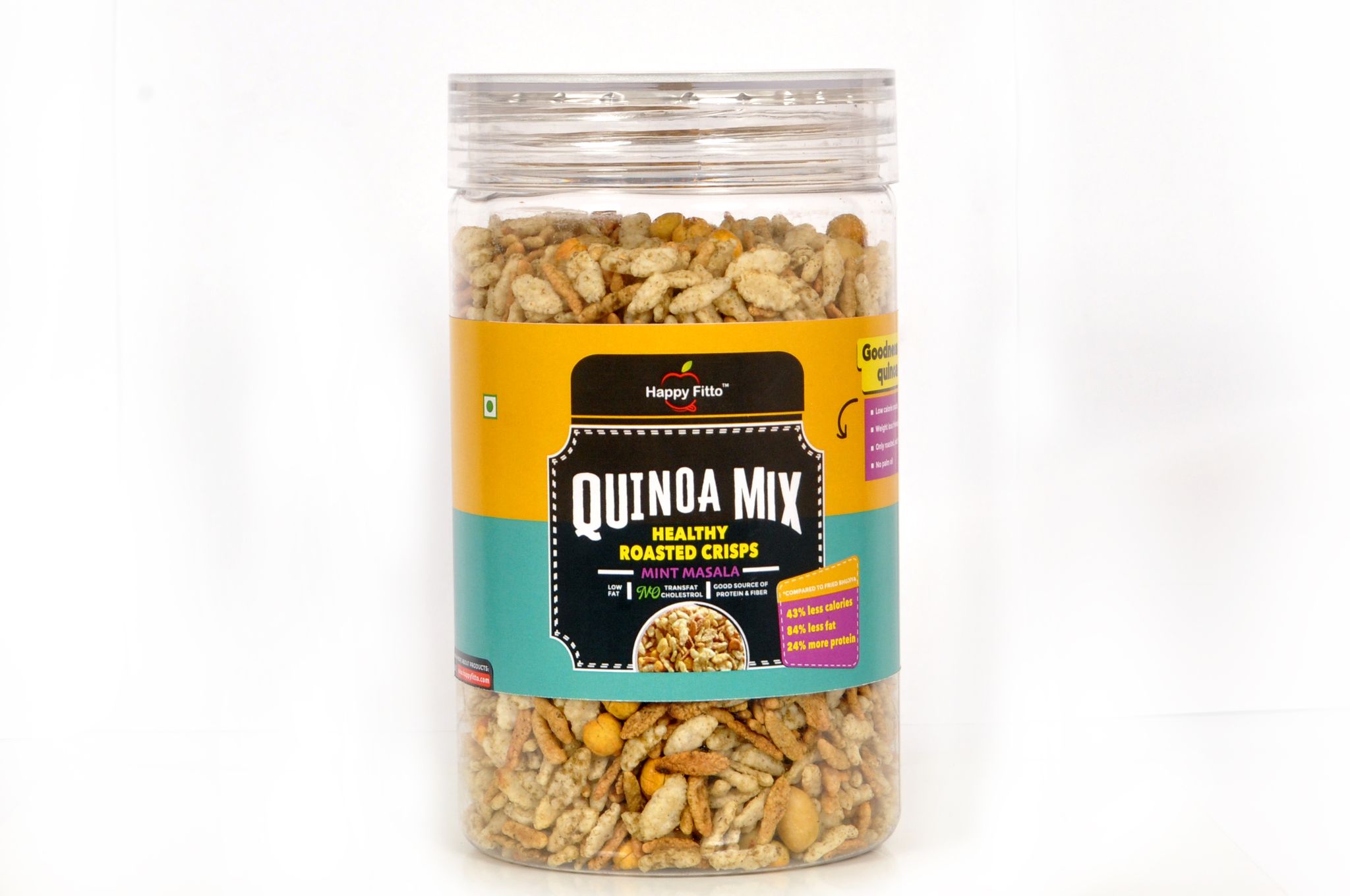 Happy Fitto Quinoa Mix (Masala) | Roasted, Healthy, High Protein, Low Fat, Cholesterol-Free | 200g