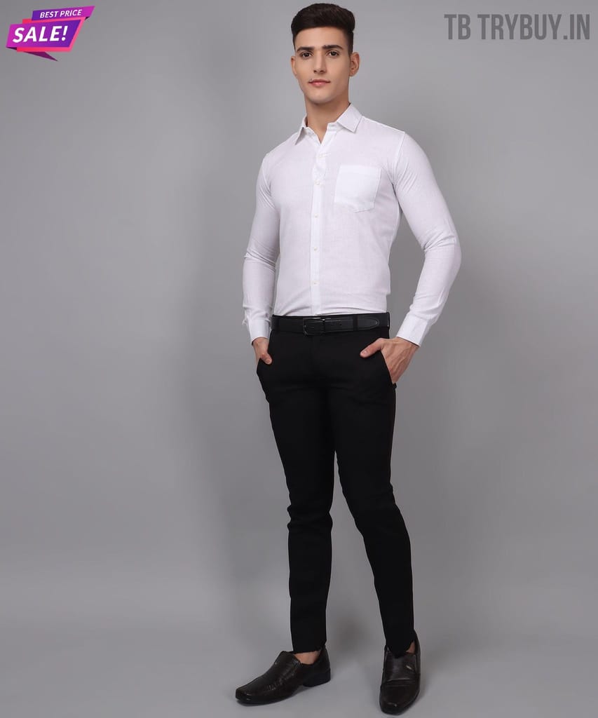 Luxe White Men's Shirt | 100% Cotton