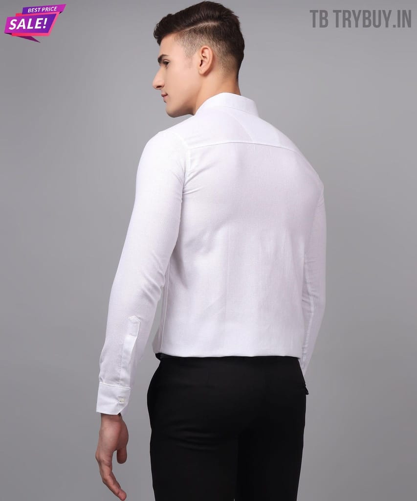 Luxe White Men's Shirt | 100% Cotton