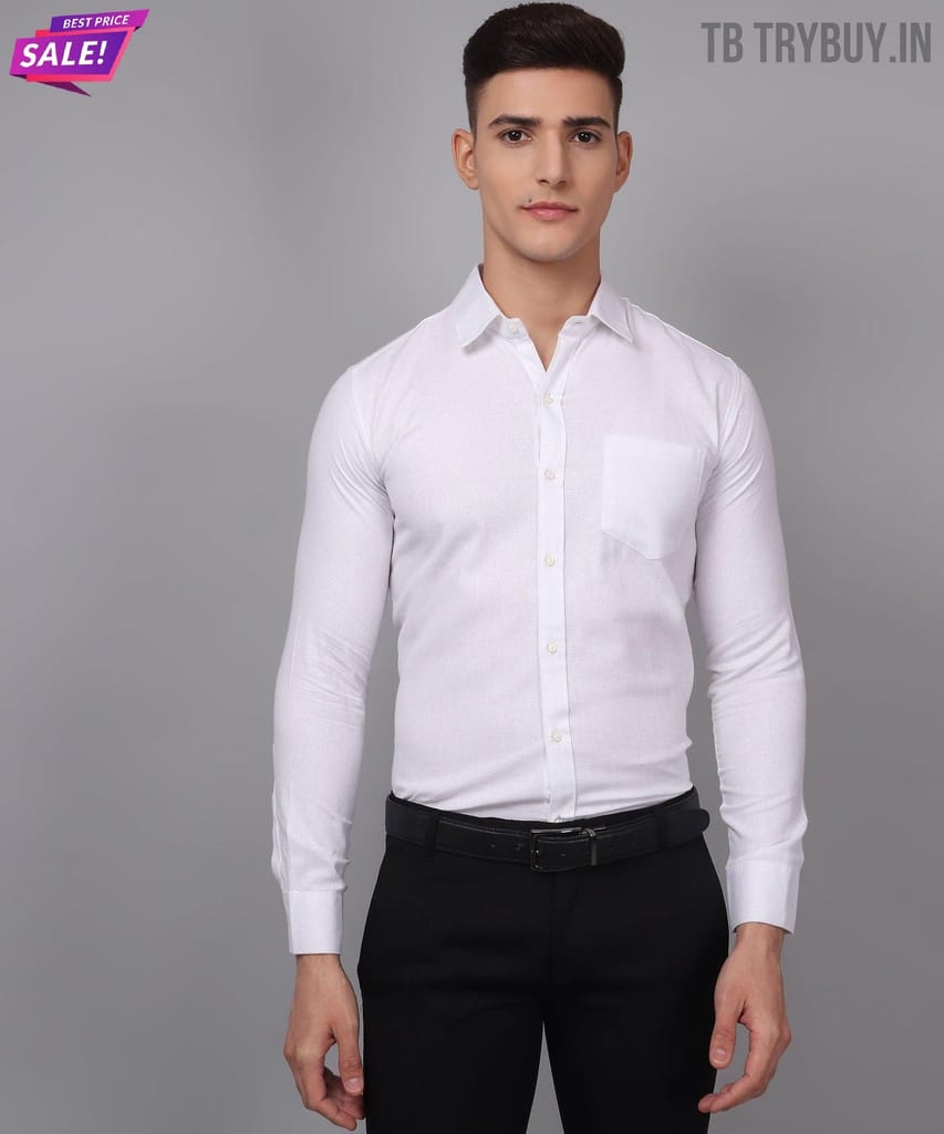 Luxe White Men's Shirt | 100% Cotton