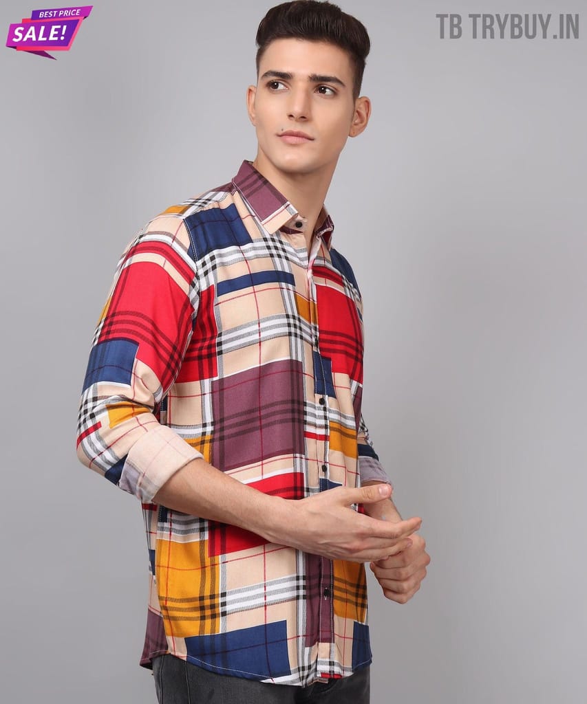 Digital Printed Multi-Colored Men's Shirt
