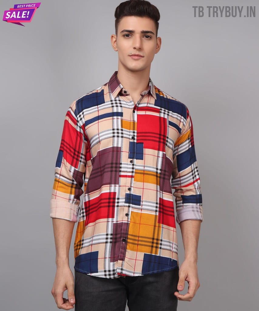 Digital Printed Multi-Colored Men's Shirt