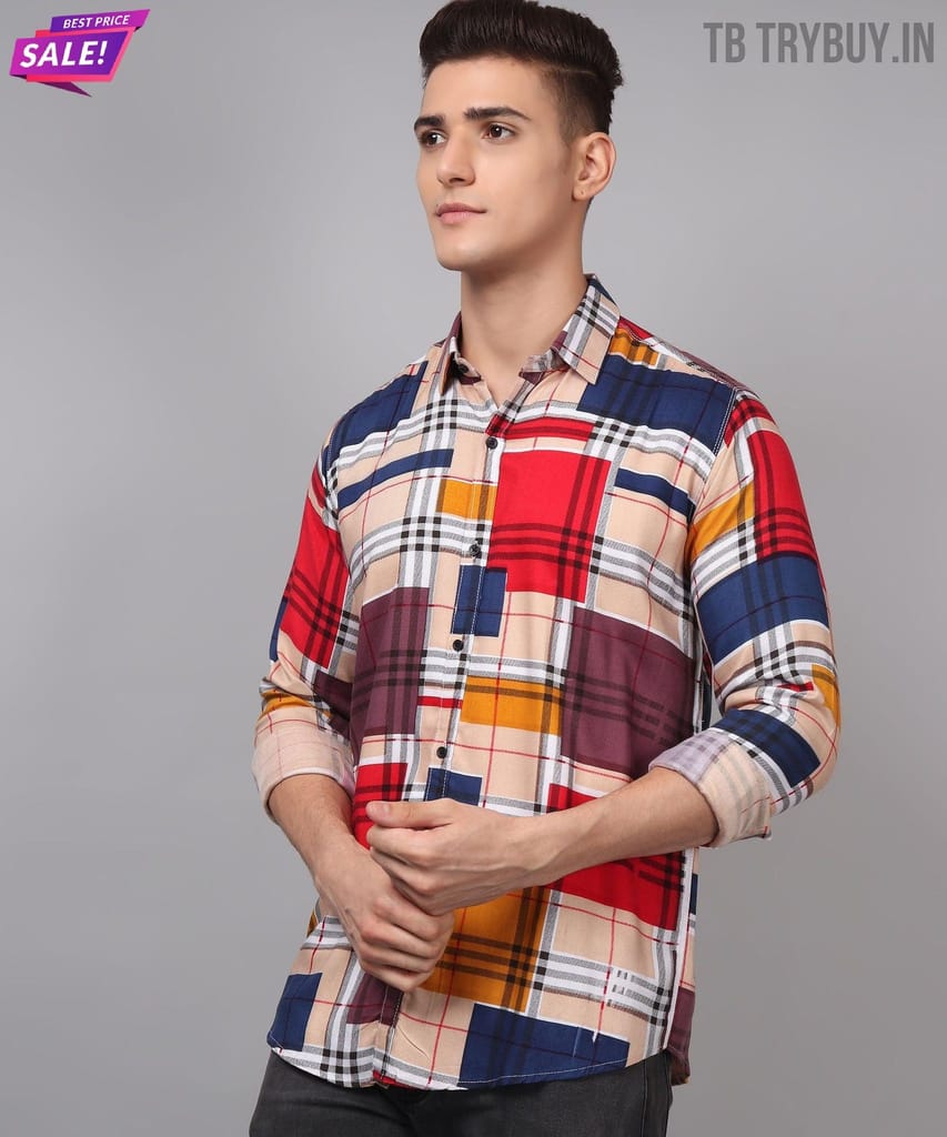 Digital Printed Multi-Colored Men's Shirt