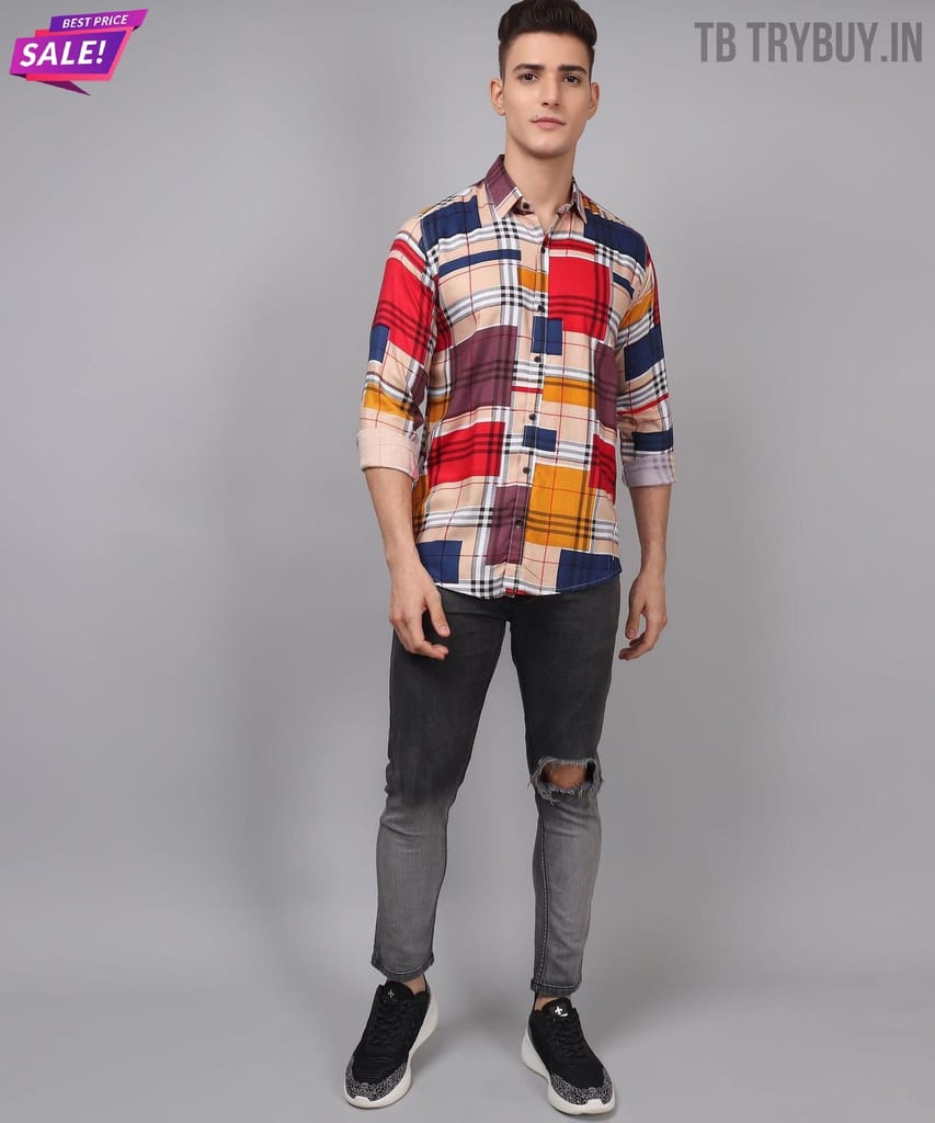 Digital Printed Multi-Colored Men's Shirt
