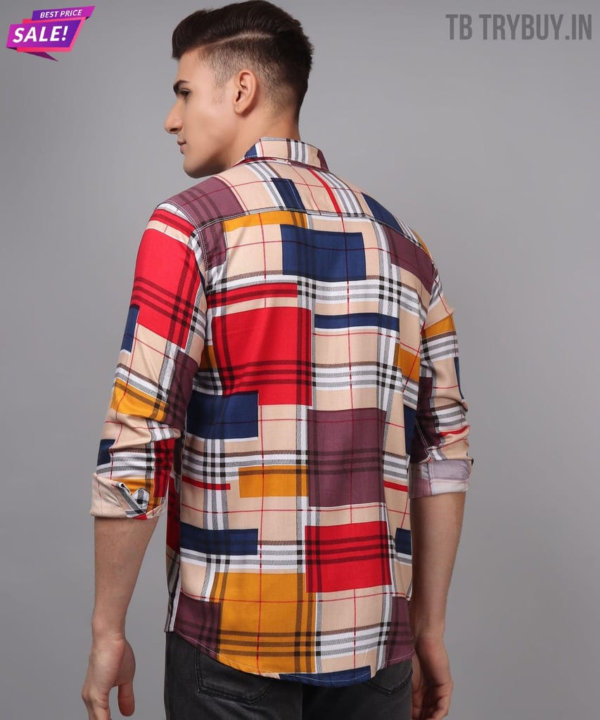 Digital Printed Multi-Colored Men's Shirt
