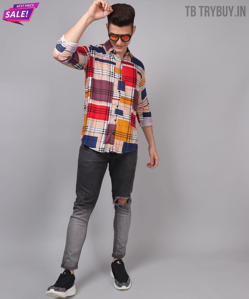 Digital Printed Multi-Colored Men's Shirt