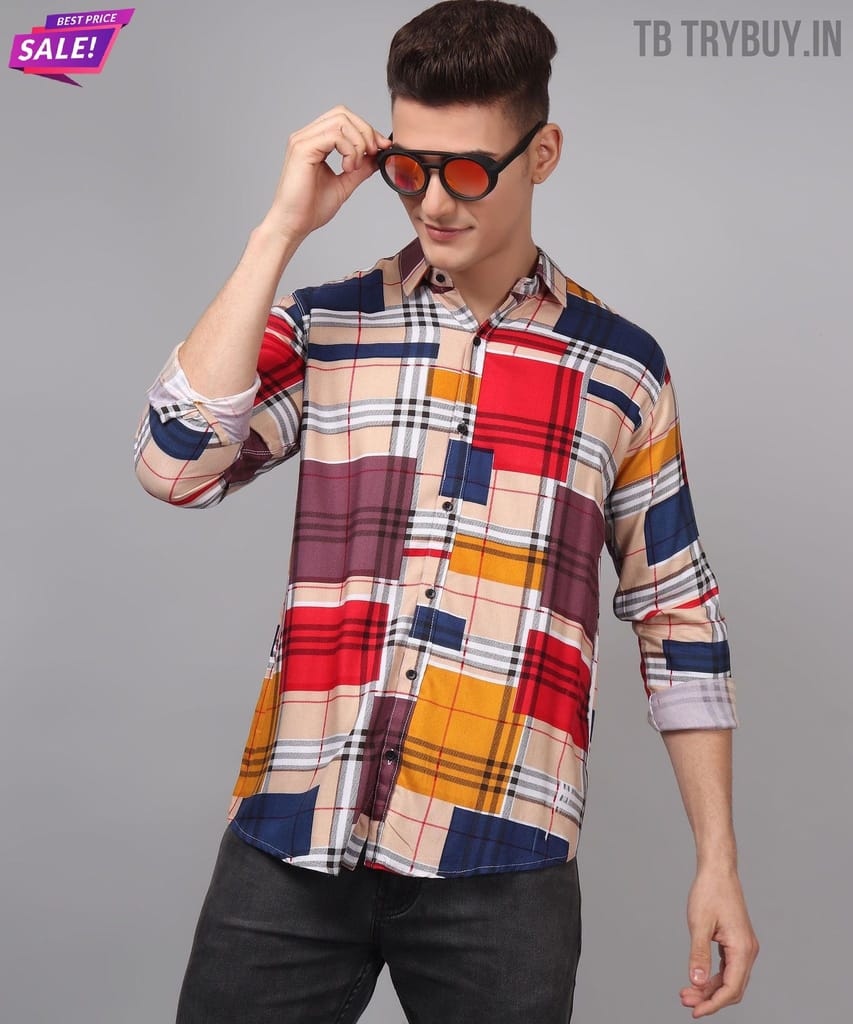 Digital Printed Multi-Colored Men's Shirt