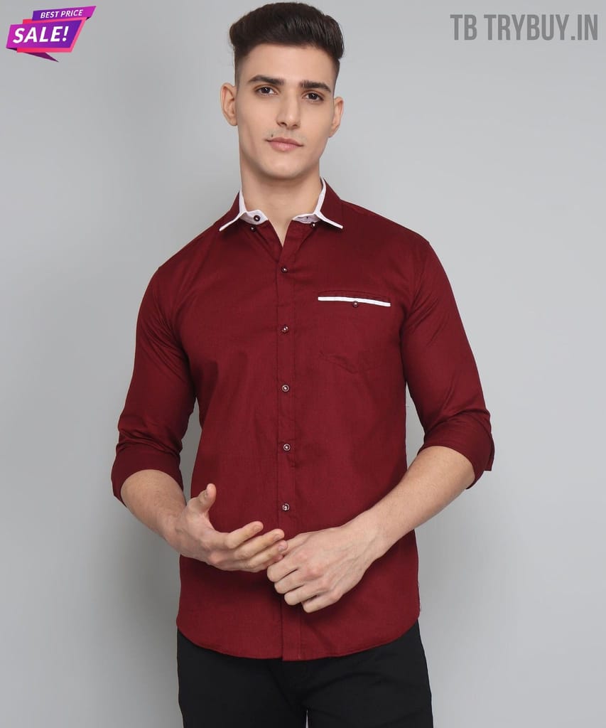 New Maroon Shirt Men