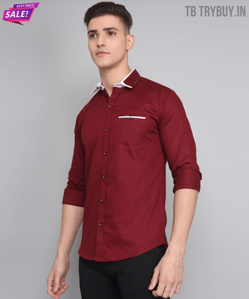 New Maroon Shirt Men