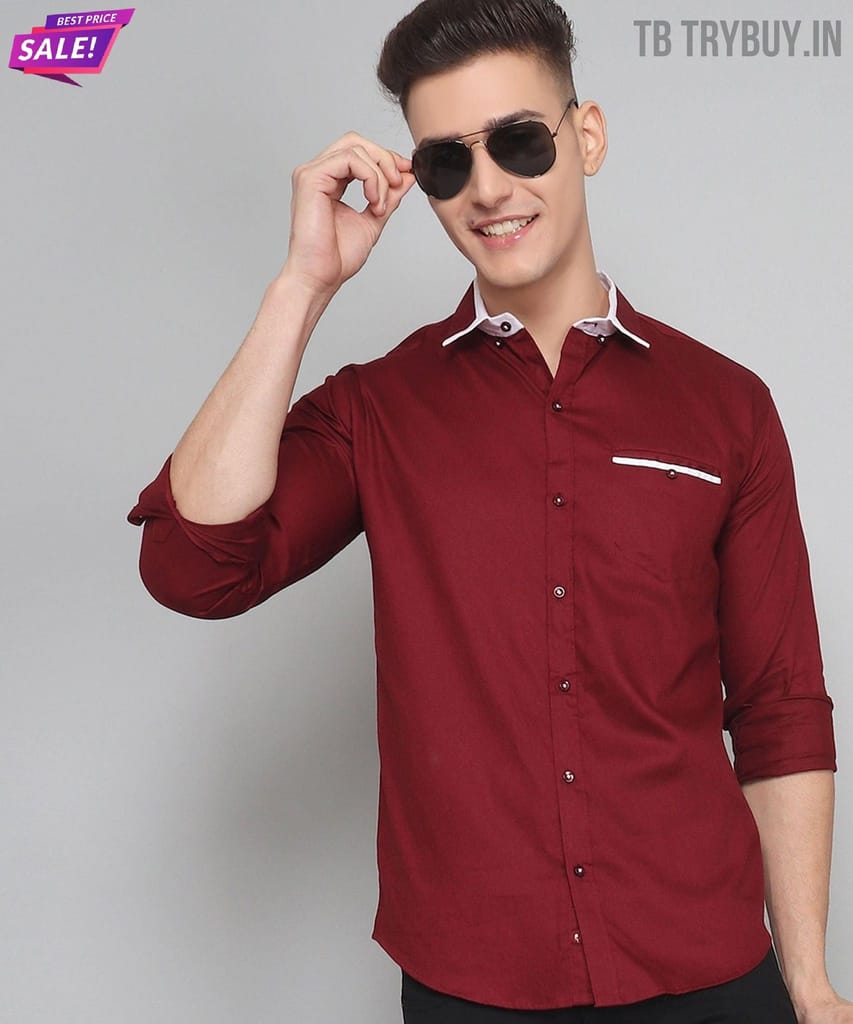 New Maroon Shirt Men