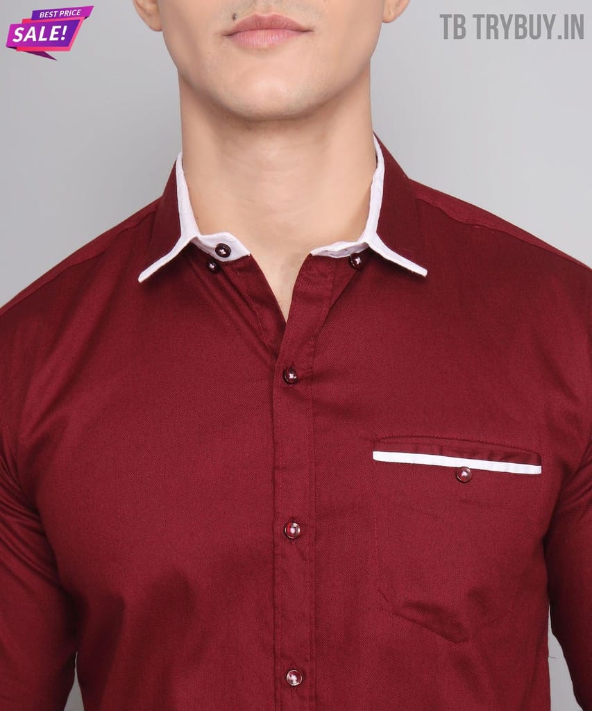 New Maroon Shirt Men
