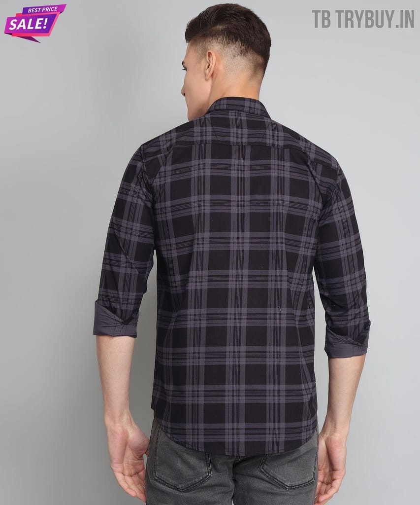 Black Grey Check Men's Shirt