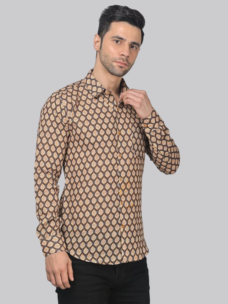 Edgy-romantic Men's Printed Shirt