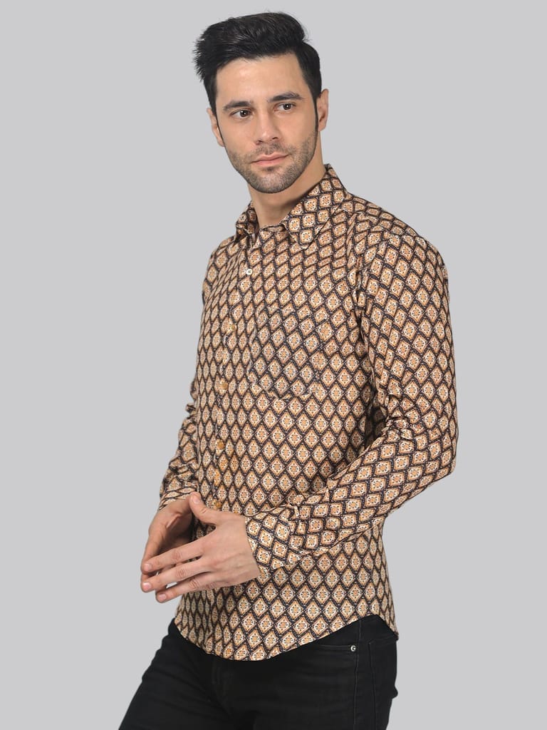 Edgy-romantic Men's Printed Shirt