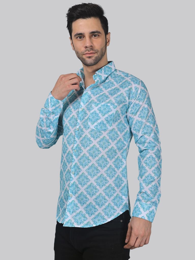Elegant-edge Men's Printed Shirt