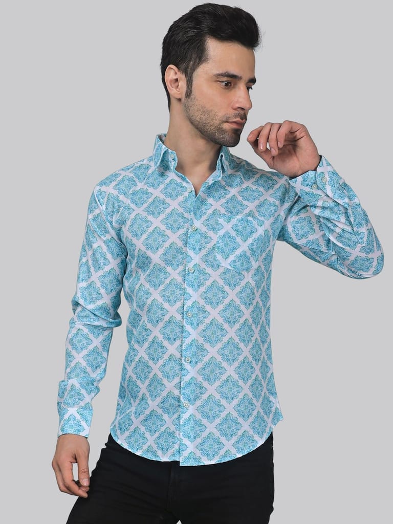 Elegant-edge Men's Printed Shirt