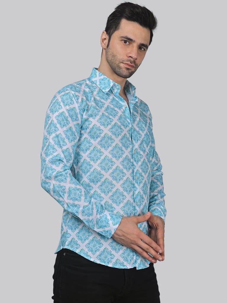 Elegant-edge Men's Printed Shirt