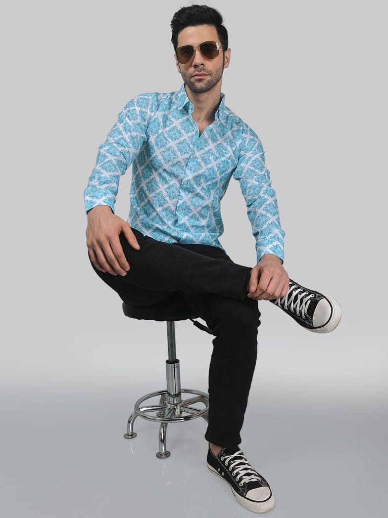 Elegant-edge Men's Printed Shirt