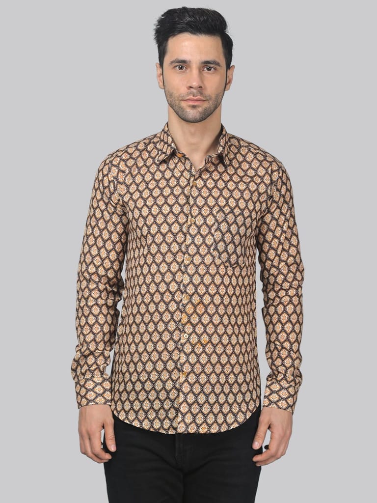 Edgy-romantic Men's Printed Shirt