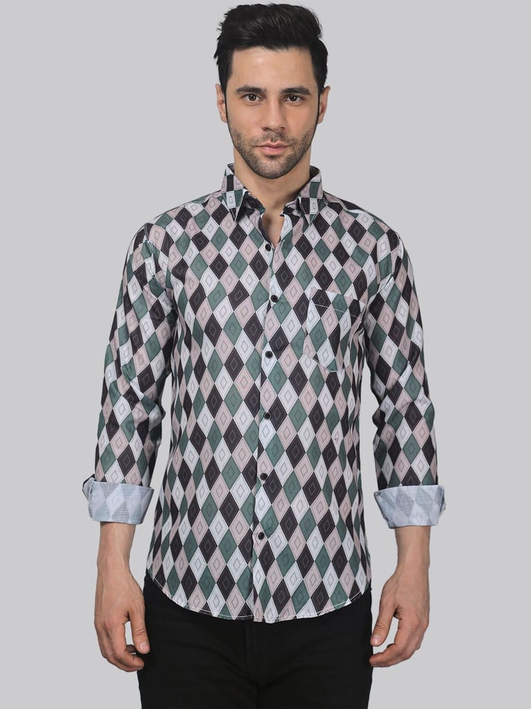 Preppy Men's Printed Shirt