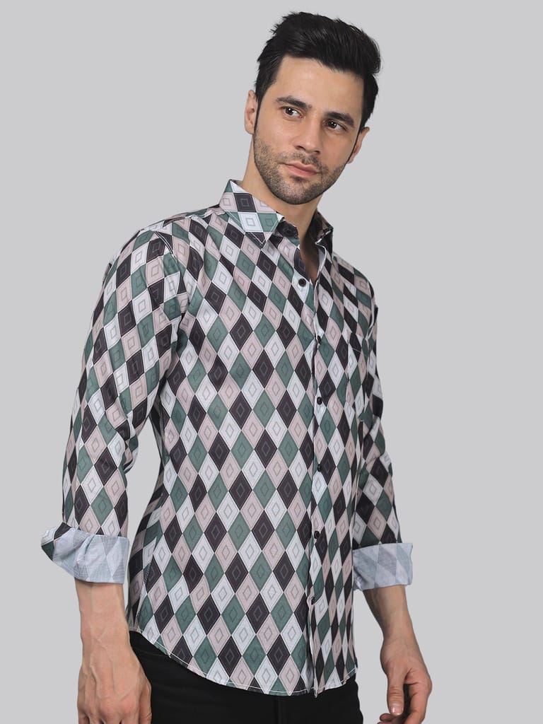 Preppy Men's Printed Shirt