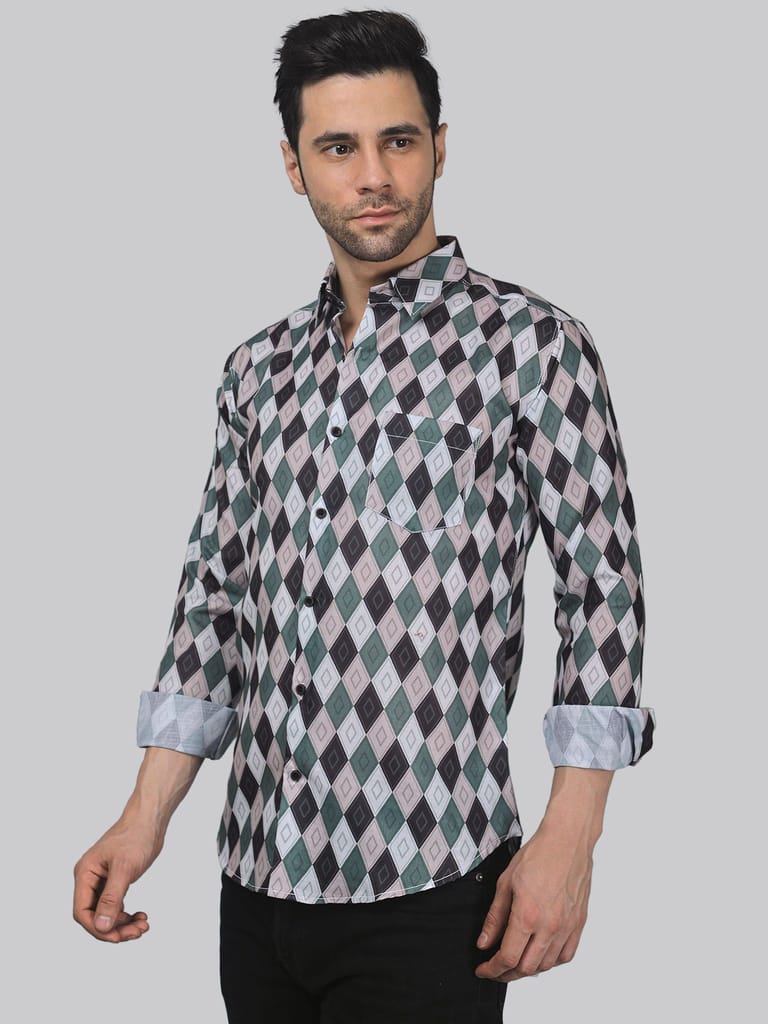 Preppy Men's Printed Shirt