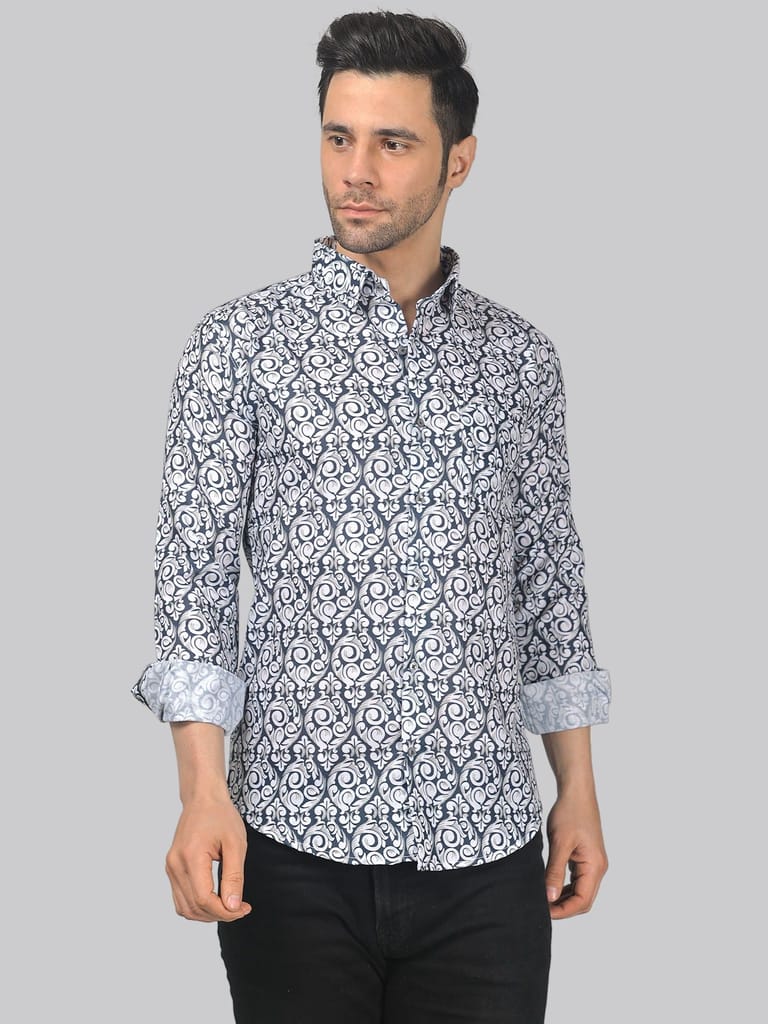 Edgy-glam Men's Printed Shirt